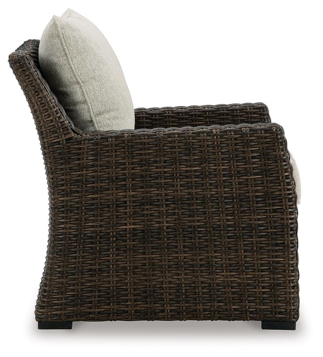 Brook Ranch Brown Outdoor Lounge Chair With Cushion - Ella Furniture