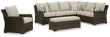 Brook Brown Ranch 3-Piece Outdoor Sectional with Chair
