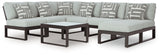 Beachloft Black 8-Piece Sectional with Ottoman and Coffee Table