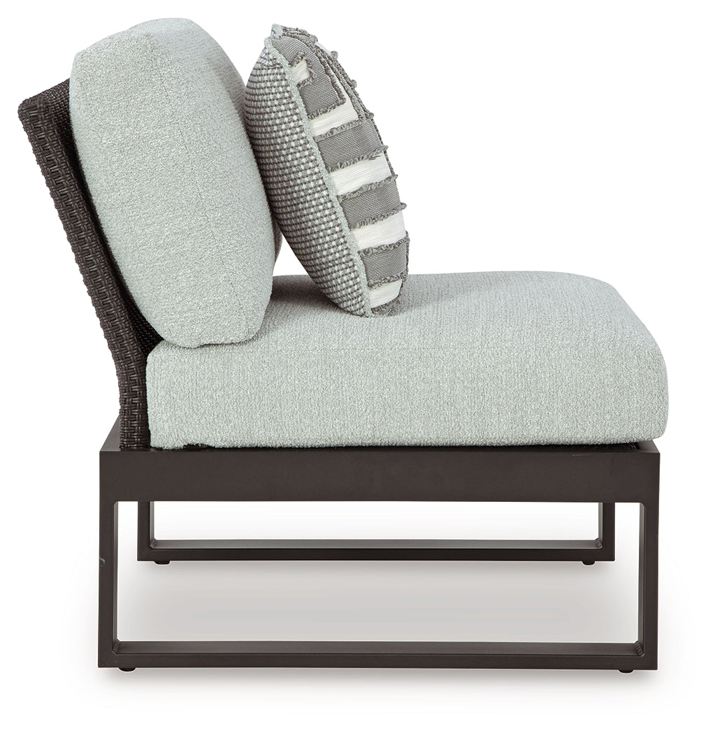 Beachloft Black/Gray 5-Piece Outdoor Sectional with Ottoman