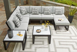 Beachloft Black 8-Piece Sectional with Ottoman and Coffee Table