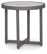 Ocean Beach Gray Outdoor End Table angled view