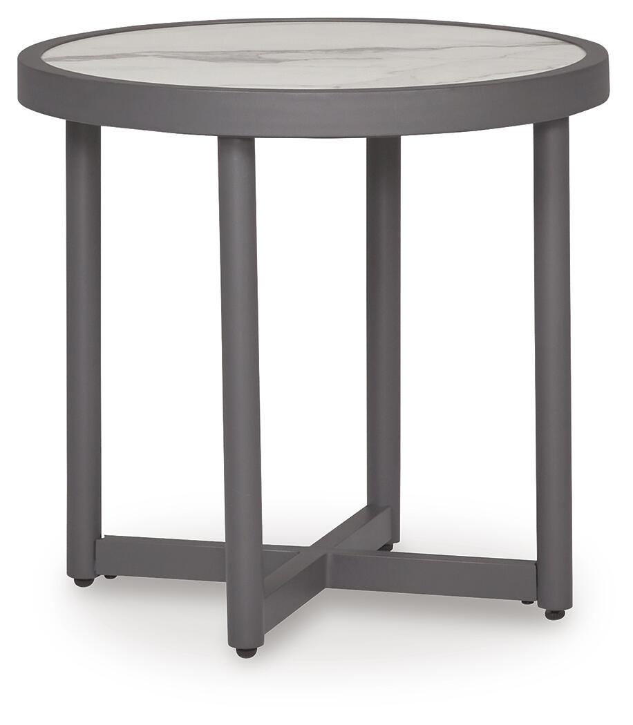 Ocean Beach Gray Outdoor End Table angled view