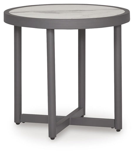 Ocean Beach Gray Outdoor End Table angled view