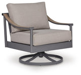 Ocean Beach Gray Outdoor Swivel Lounge with Cushion