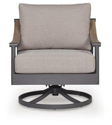 Ocean Beach Gray Outdoor Swivel Lounge with Cushion