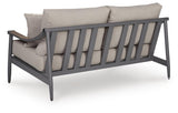 Ocean Beach Gray Outdoor Loveseat with Cushion view 4