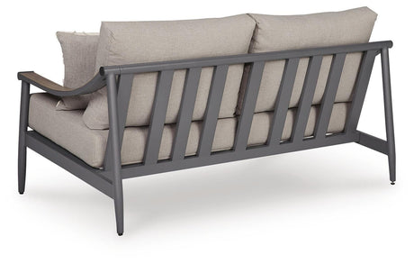 Ocean Beach Gray Outdoor Loveseat with Cushion view 4