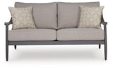 Ocean Beach Gray Outdoor Loveseat with Cushion view 3