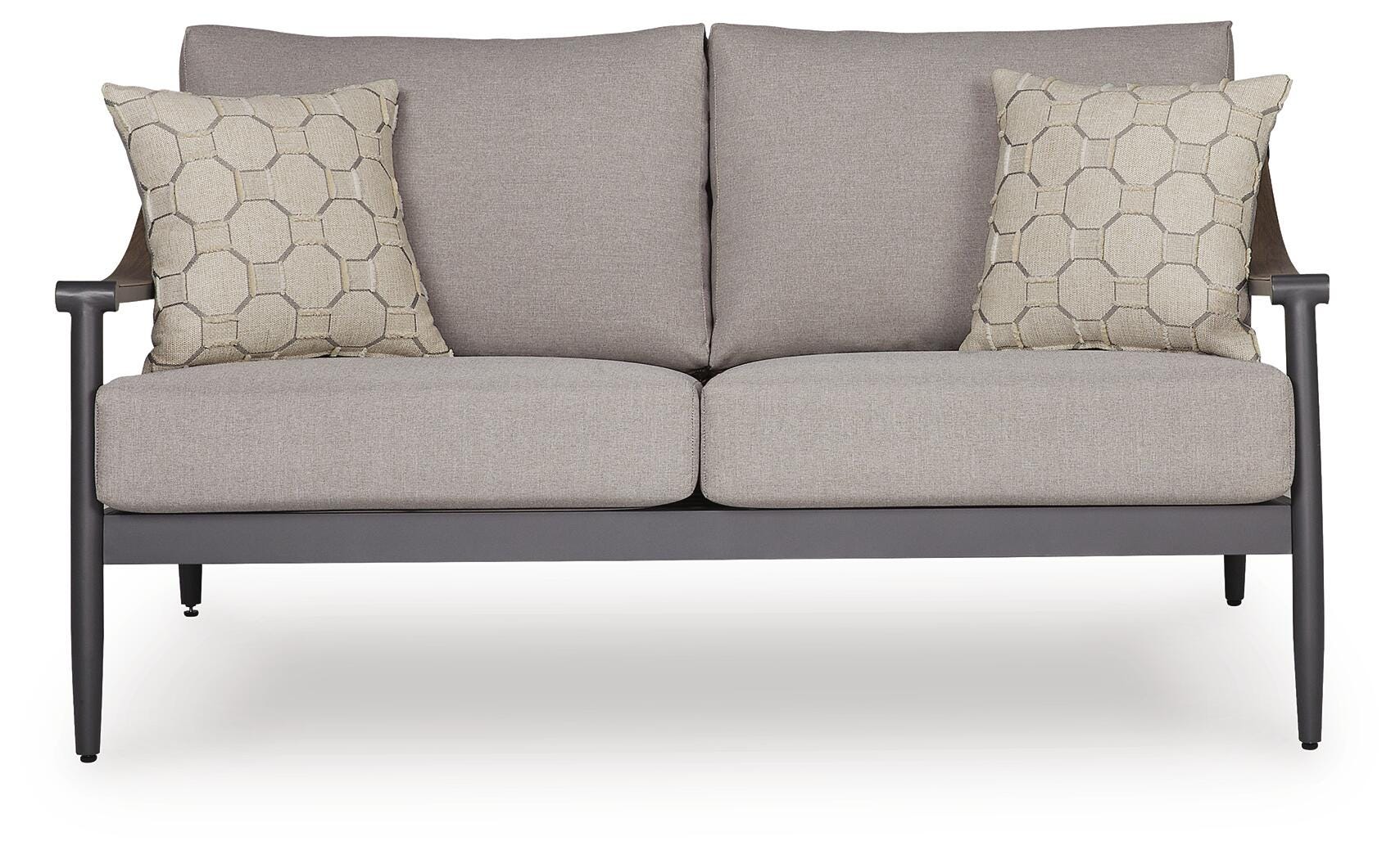Ocean Beach Gray Outdoor Loveseat with Cushion view 3