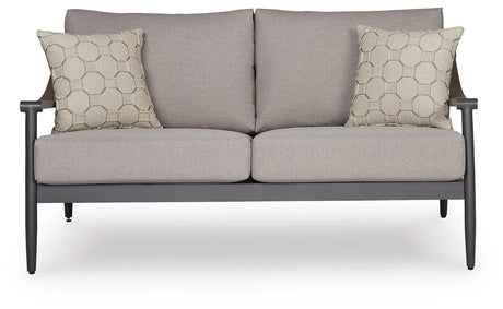 Ocean Beach Gray Outdoor Loveseat with Cushion view 3
