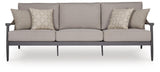 Ocean Gray Beach Outdoor Sofa with 2 Lounge Chairs