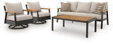 Carmel Highlands Dark Brown Outdoor Sofa/Chairs/Table (Set of 4)