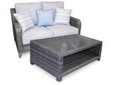 Elite Gray Park Outdoor Loveseat with Coffee Table