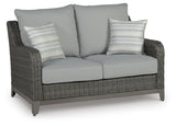 Elite Gray Park Outdoor Loveseat with Coffee Table