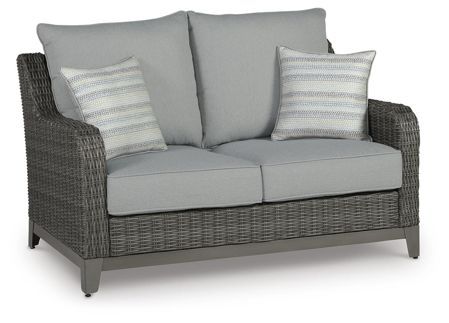 Elite Gray Park Outdoor Loveseat with Coffee Table