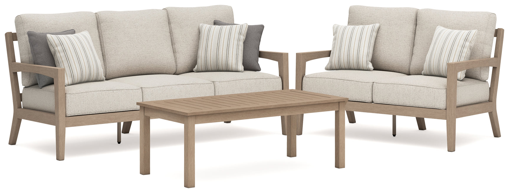Hallow Driftwood Creek Outdoor Sofa and Loveseat with Coffee Table