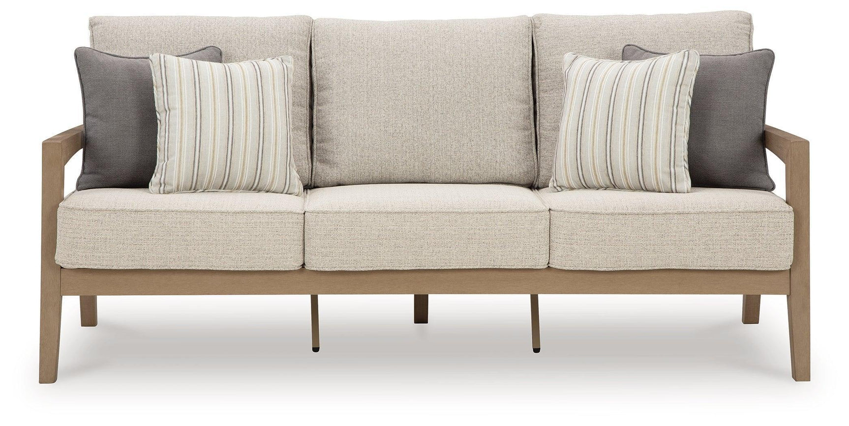 Hallow Creek Driftwood 3-Seat Outdoor Sofa with Cushions