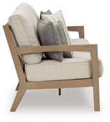 Hallow Creek Driftwood 3-Seat Outdoor Sofa with Cushions