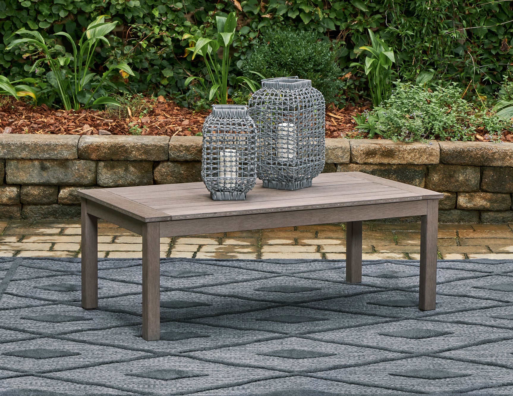 Hillside Gray/Brown Barn Outdoor Sofa and Loveseat with Coffee Table
