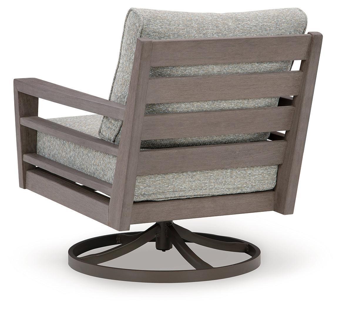 Hillside Barn Gray Brown Outdoor Swivel Lounge Chair with Cushion