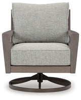 Hillside Barn Gray Brown Outdoor Swivel Lounge Chair with Cushion