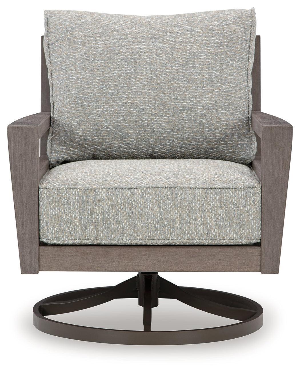 Hillside Barn Gray Brown Outdoor Swivel Lounge Chair with Cushion
