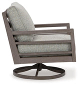 Hillside Barn Gray Brown Outdoor Swivel Lounge Chair with Cushion