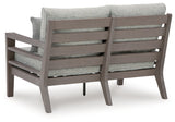 Hillside Gray/Brown Barn Outdoor Loveseat and 2 Chairs with Coffee Table