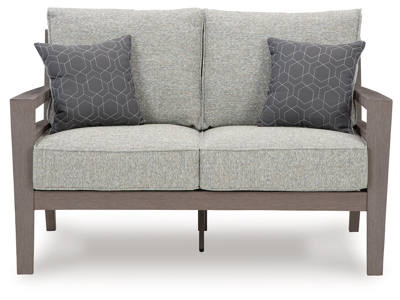 Hillside Gray/Brown Barn Outdoor Sofa and Loveseat with Coffee Table