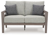 Hillside Gray/Brown Barn Outdoor Loveseat and 2 Chairs with Coffee Table