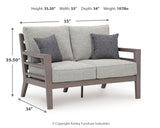 Hillside Gray/Brown Barn Outdoor Loveseat and 2 Chairs with Coffee Table