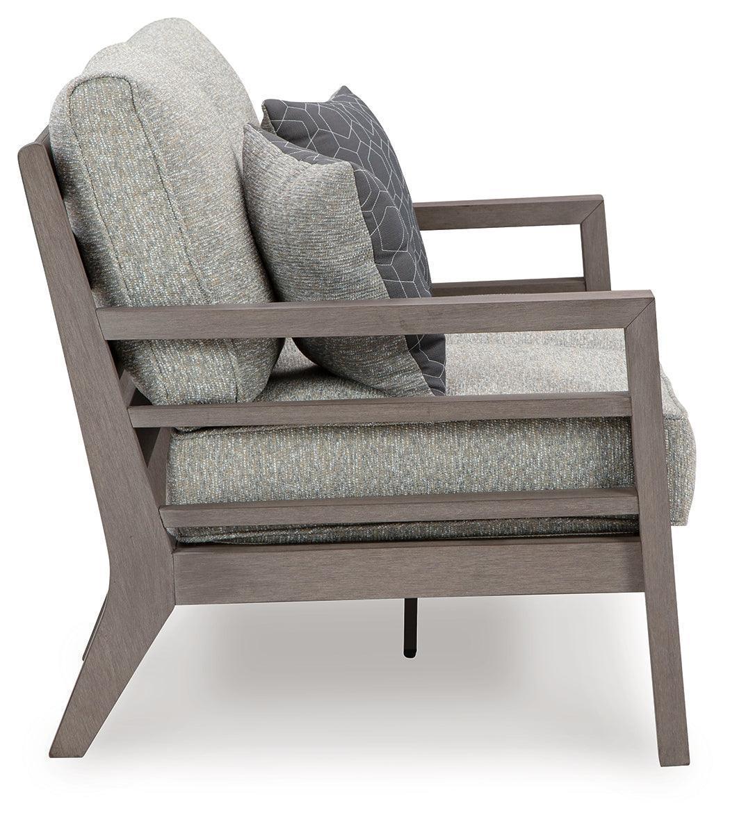 Hillside Barn Gray Brown Outdoor Loveseat with Cushion