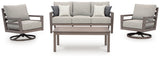 Hillside Gray/Brown Barn Outdoor Sofa and 2 Chairs with Coffee Table