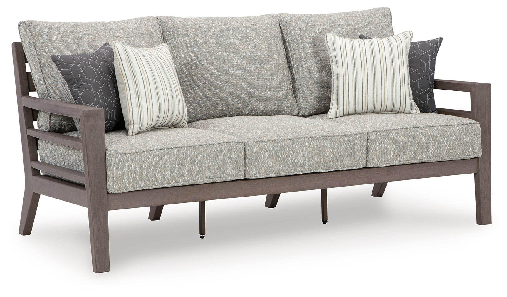Hillside Gray/Brown Barn Outdoor Sofa and Loveseat with Coffee Table