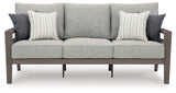 Hillside Barn Gray Brown 3-Seat Outdoor Sofa with Cushions