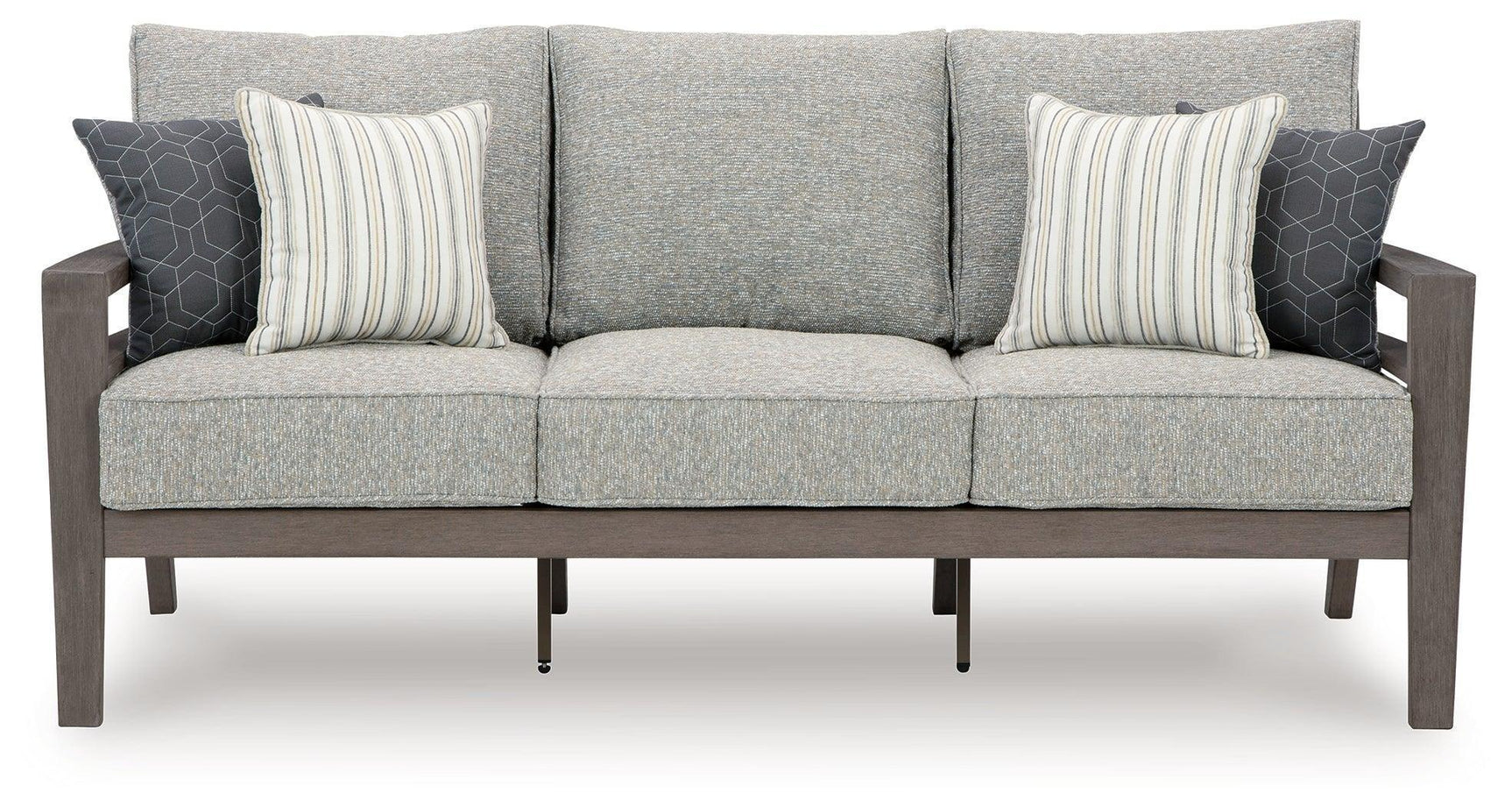 Hillside Barn Gray Brown 3-Seat Outdoor Sofa with Cushions