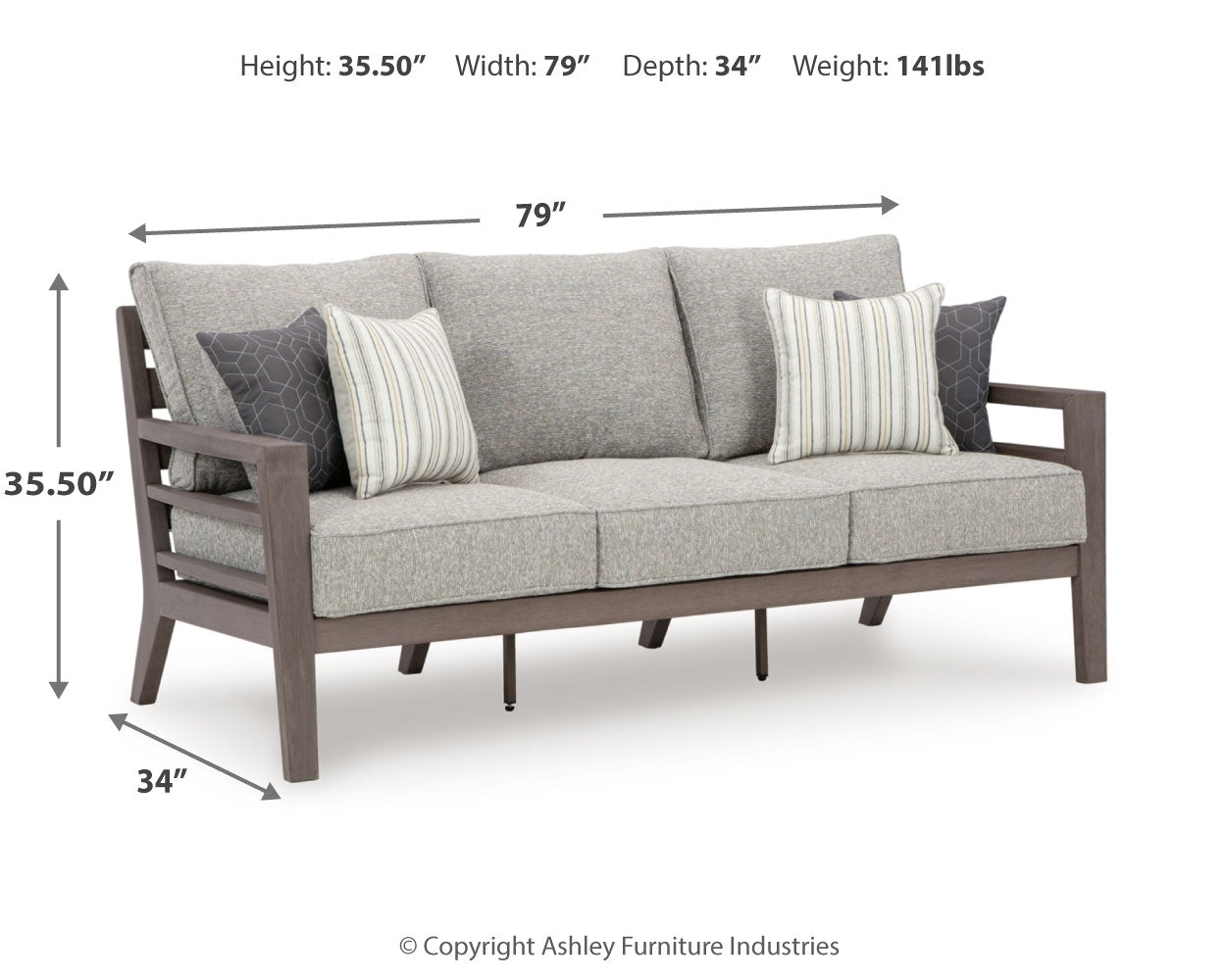 Hillside Gray/Brown Barn Outdoor Sofa and Loveseat with Coffee Table