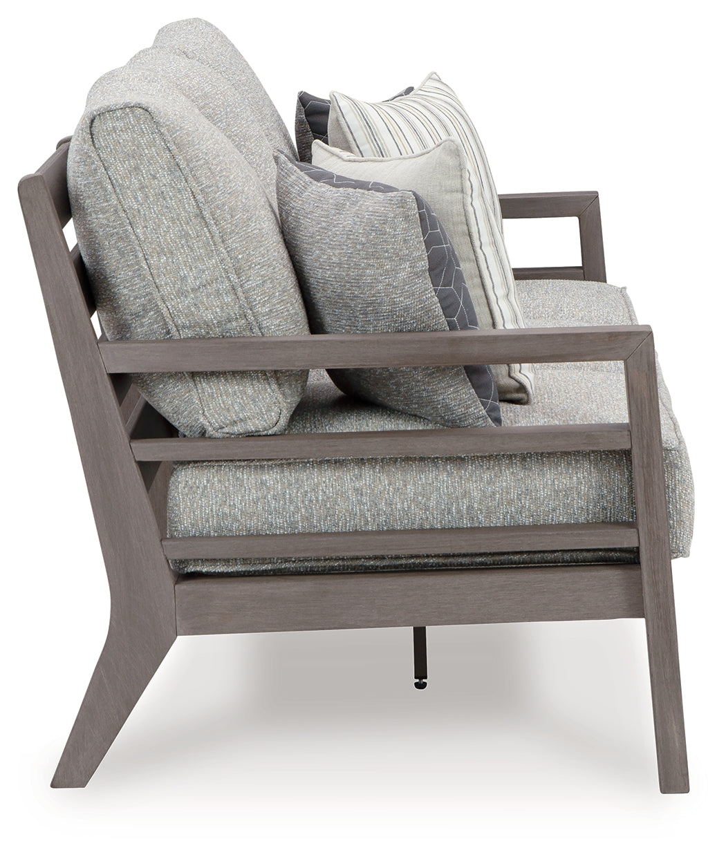 Hillside Gray/Brown Barn Outdoor Sofa and Loveseat with Coffee Table