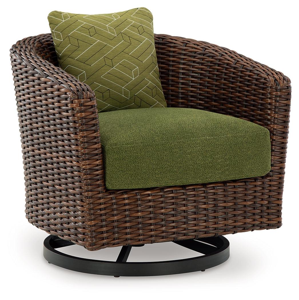 Horizon Brown/Green Hall Outdoor Sofa and 2 Chairs with Coffee Table