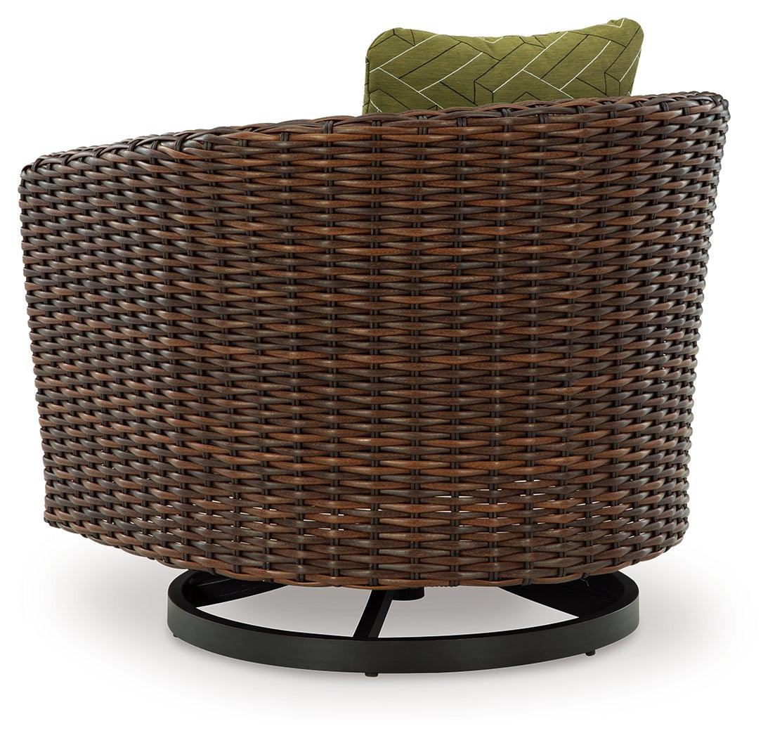 Horizon Brown/Green Hall Outdoor Sofa and 2 Chairs with Coffee Table