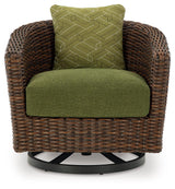 Horizon Brown/Green Hall Outdoor Sofa and 2 Chairs with Coffee Table