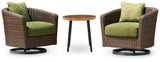 Horizon Brown/Green Hall 2 Lounge Chairs with End Table