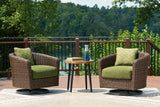 Horizon Brown/Green Hall 2 Lounge Chairs with End Table