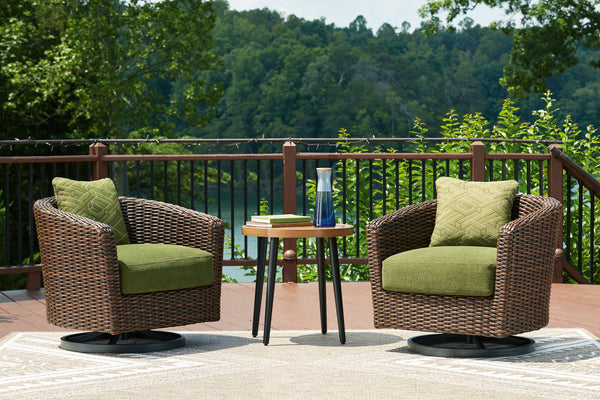 Horizon Brown/Green Hall 2 Lounge Chairs with End Table