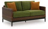 Horizon Brown/Green Hall Outdoor Sofa and Loveseat