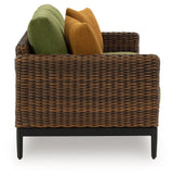 Horizon Brown/Green Hall Outdoor Sofa and Loveseat