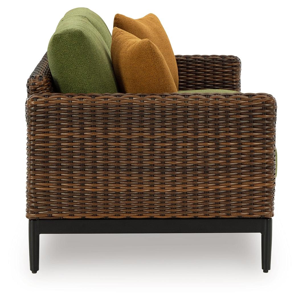 Horizon Brown/Green Hall Outdoor Sofa and Loveseat