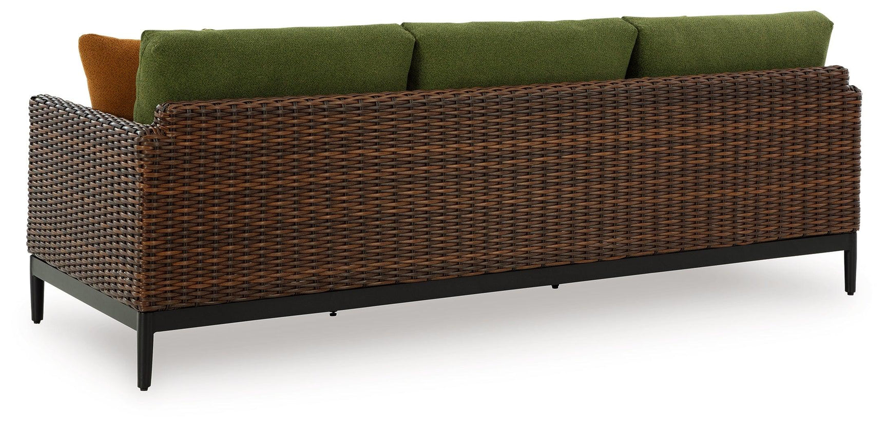 Horizon Brown/Green Hall Outdoor Sofa and 2 Chairs with Coffee Table