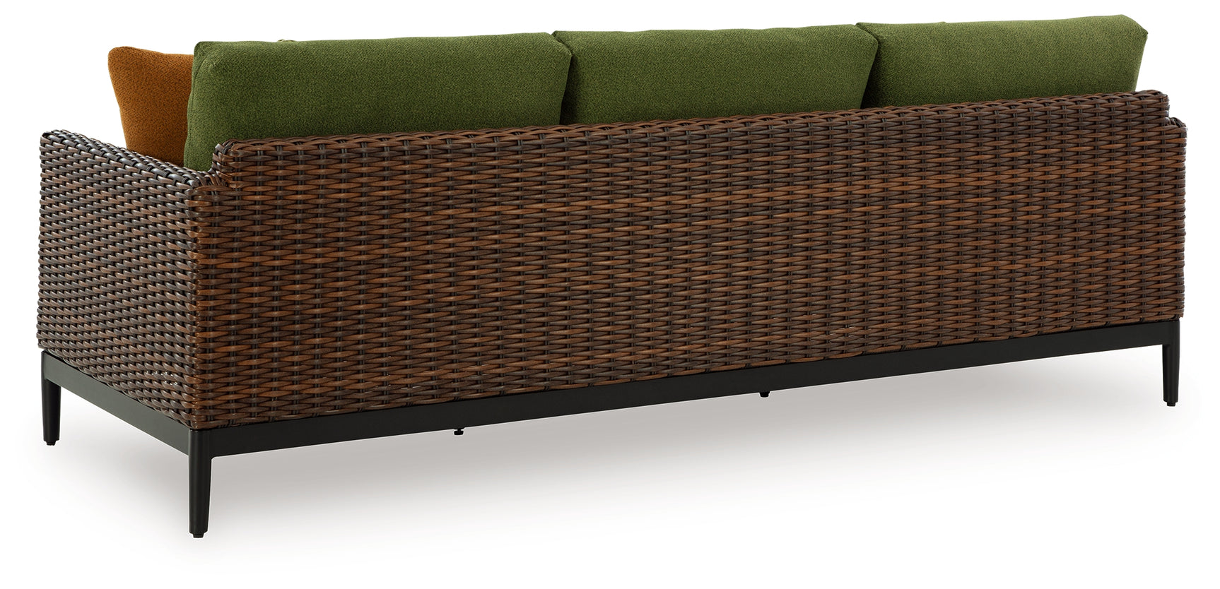 Horizon Brown/Green Hall Outdoor Sofa with 2 Lounge Chairs